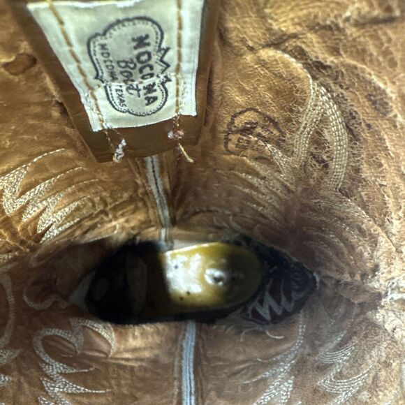 NOCONA Exotic LIZARD Leather COWBOY BOOTS Brown Men Size 9.5 - Picture 9 of 12